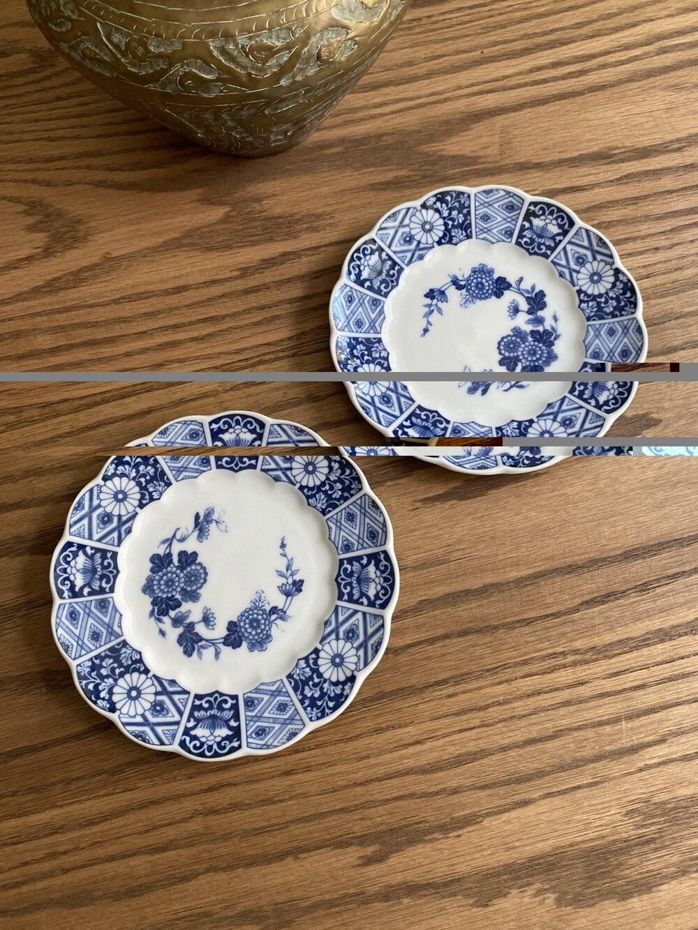 Vintage Lipper & Mann Blue Imari Pattern Bread Plates Set Of 2 Bread Plates
